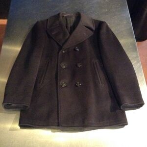 VTG US Navy Wool Pea Coat Sz 40 Naval Clothing Depot Korean War Era 1950’s USN
